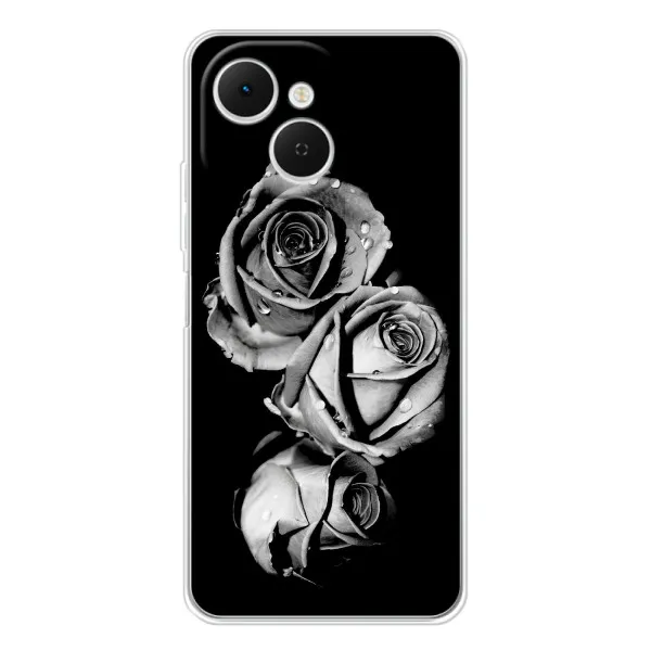 Чохол з принтом «Чорна троянда» для TECNO Spark 40C