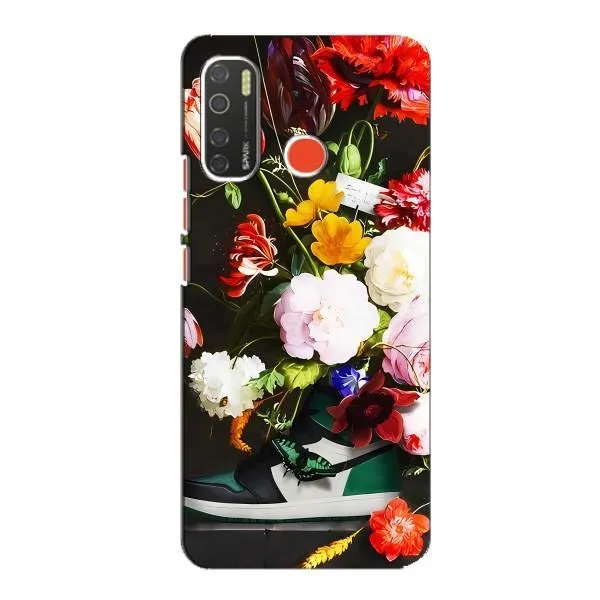 Чехол с принтом «Nike цветы» для TECNO Spark 5 Pro