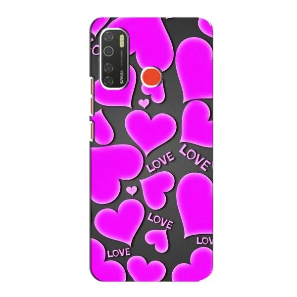 Чехол с принтом «Pink hearts» для TECNO Spark 5 Pro
