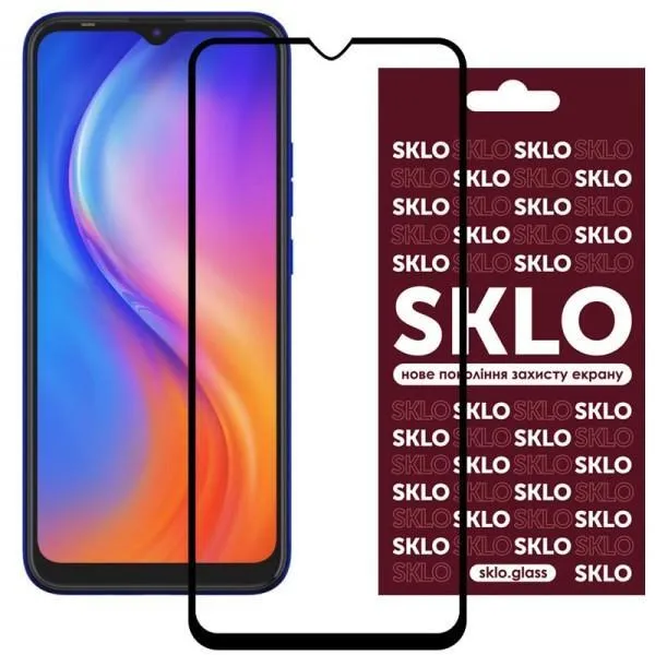 Захисне скло SKLO 3D для TECNO Spark 6 Go — Чорний — фото 1
