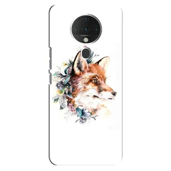 Чехол с принтом «Лисичка в цветочках» для TECNO Spark 6