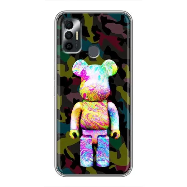 Чехол с принтом «Яркий Bearbrick» для TECNO Spark 7 (KF6n)