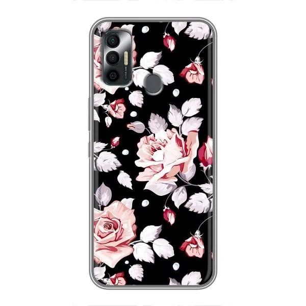 Чохол з принтом «Квіти на чорному» для TECNO Spark 7 (KF6n) Чохол з принтом «Квіти на чорному» для TECNO Spark 7 (KF6n)