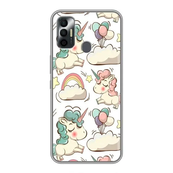 Чехол с принтом «Единорожки» для TECNO Spark 7 (KF6n)