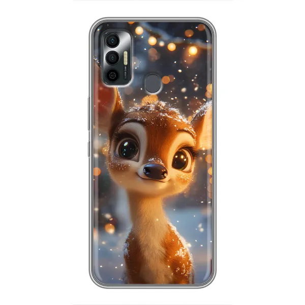 Чехол с принтом «Олененок среди гирлянд» для TECNO Spark 7 (KF6n) Чехол с принтом «Олененок среди гирлянд» для TECNO Spark 7 (KF6n)