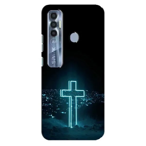 Чехол с принтом «Крест и город» для TECNO Spark 7 Pro