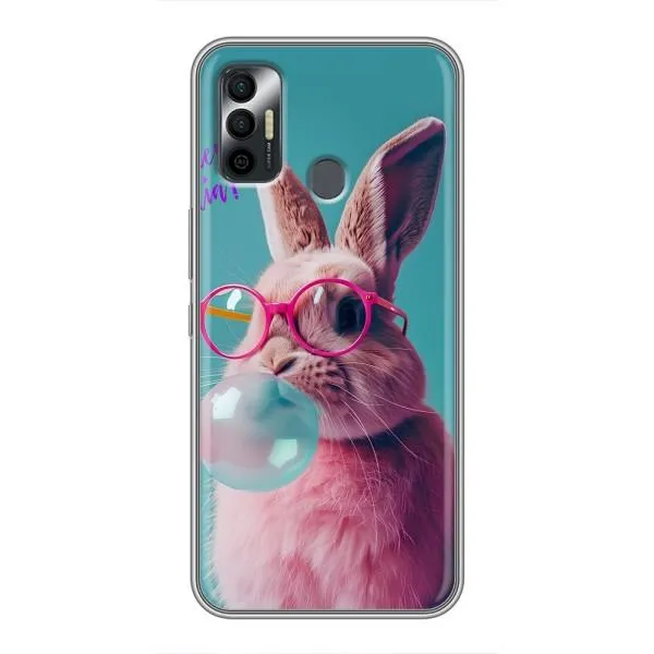 Чехол с принтом «Кролик в очках» для TECNO Spark 7P