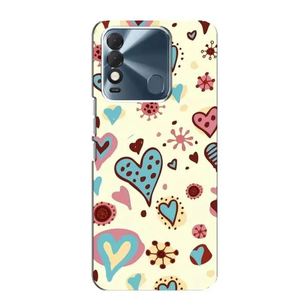 Чехол с принтом «Сердечки» для TECNO Spark 8