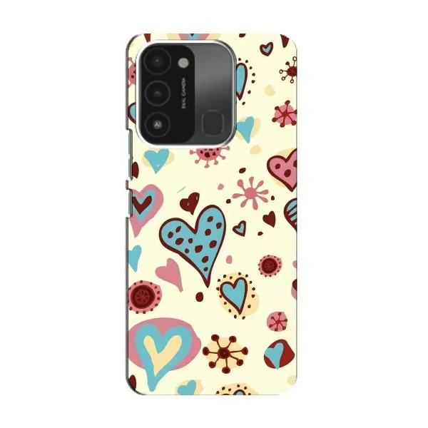 Чохол з принтом «Сердечки» для TECNO Spark 8C