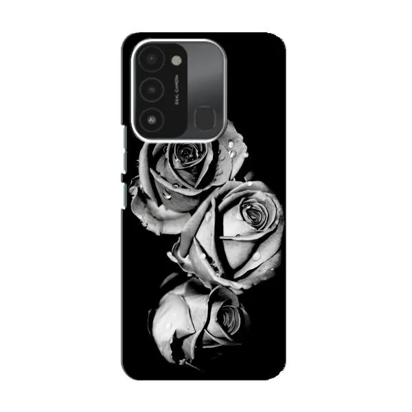 Чохол з принтом «Чорна троянда» для TECNO Spark 8C