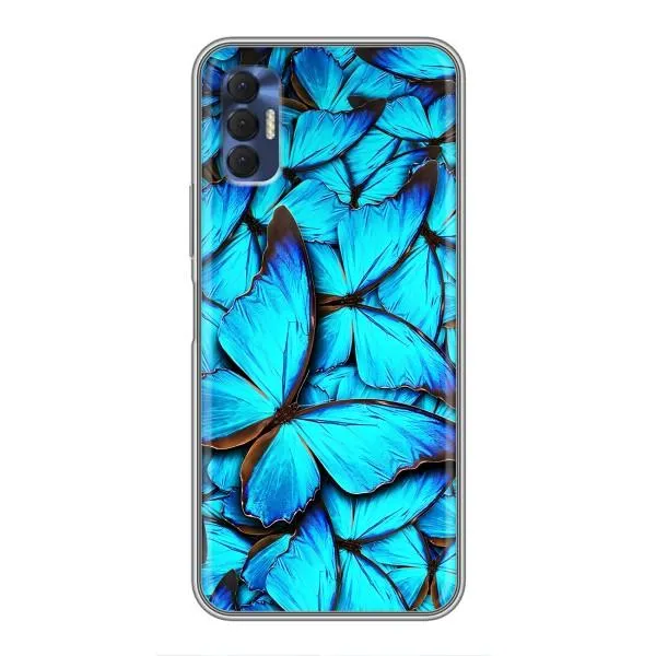 Чехол с принтом «Синие бабочки» для TECNO Spark 8P