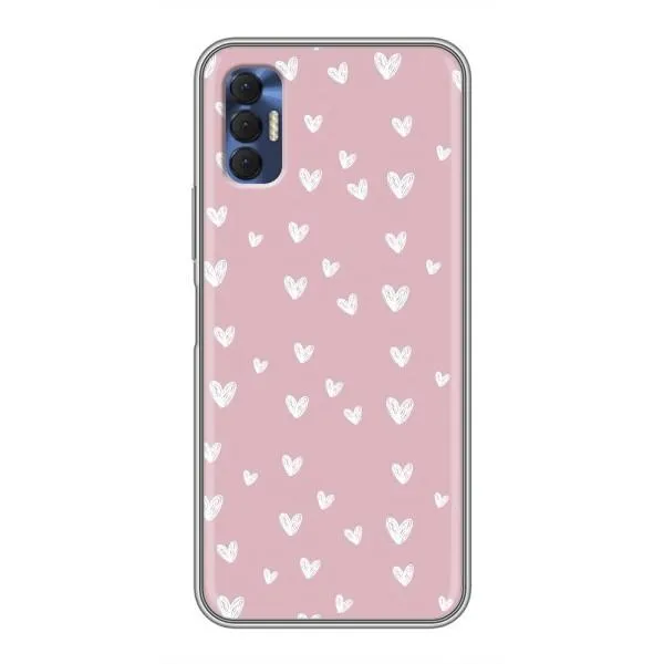 Чехол с принтом «Сердечки на розовом» для TECNO Spark 8P