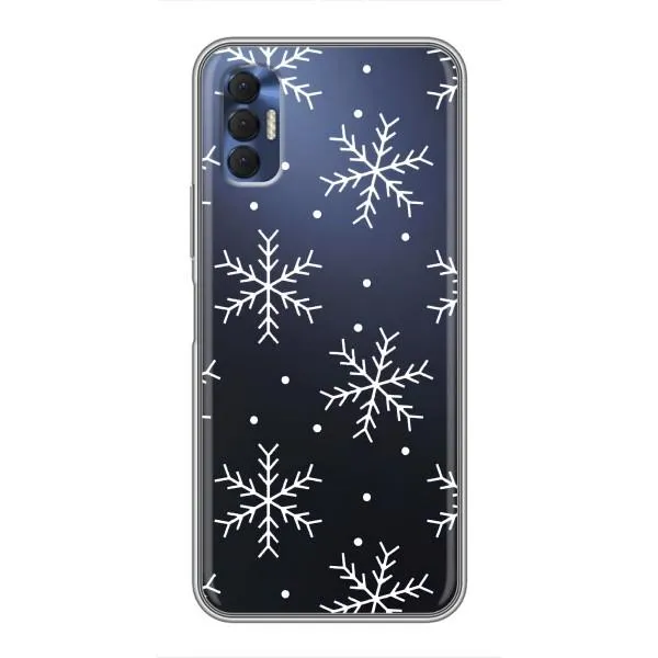 Чехол с принтом «Белые снежинки» для TECNO Spark 8P