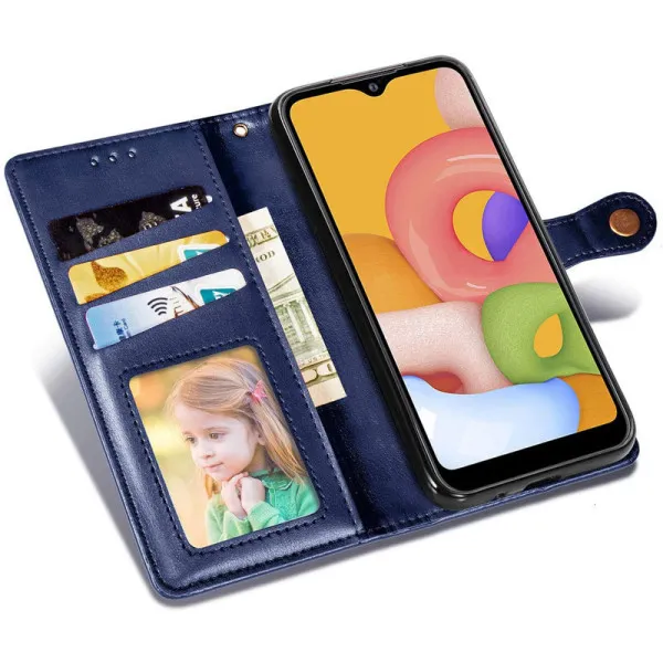 Кожаный чехол-книжка GETMAN Gallant (PU) для TECNO Spark 9 Pro (KH7n) — Синий — фото 3 Кожаный чехол-книжка GETMAN Gallant (PU) для TECNO Spark 9 Pro (KH7n) — Синий — фото 3