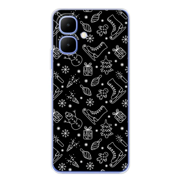 Чехол с принтом «Новогодний фон» для TECNO Spark Go 2 Чехол с принтом «Новогодний фон» для TECNO Spark Go 2