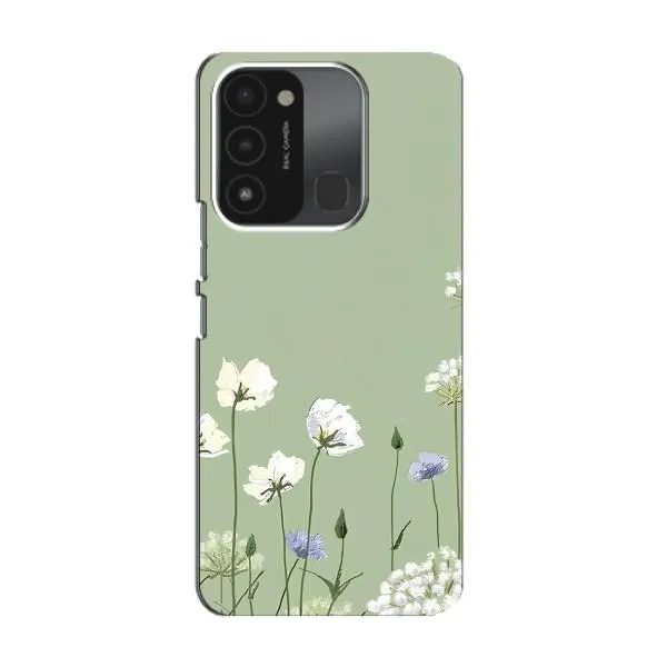 Чехол с принтом «Цветы на зеленом» для TECNO Spark GO (2022)