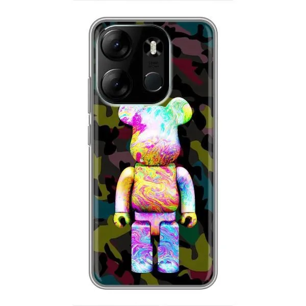 Чехол с принтом «Яркий Bearbrick» для TECNO Spark Go 2023 (BF7)