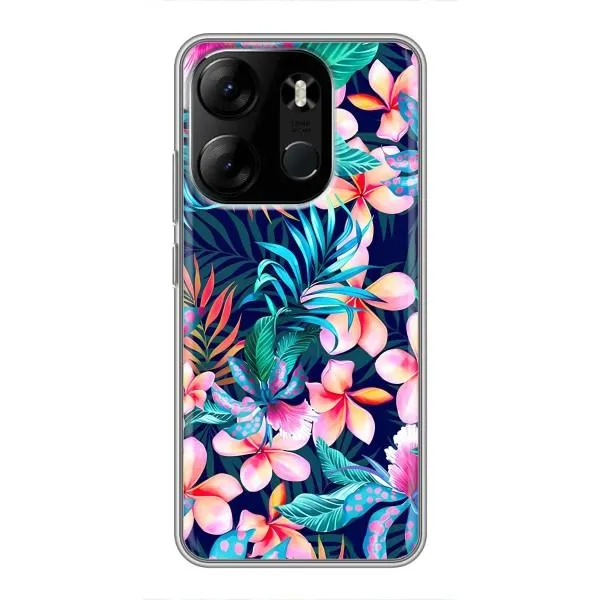 Чехол с принтом «Красочные цветы» для TECNO Spark Go 2023 (BF7)