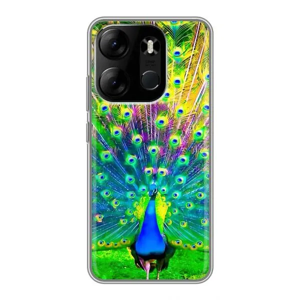 Чехол с принтом «Яркий Павлин» для TECNO Spark Go 2023 (BF7)
