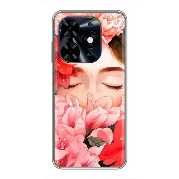 Чехол с принтом «Глаза в цветах» для TECNO Spark Go 2024 (BG6)