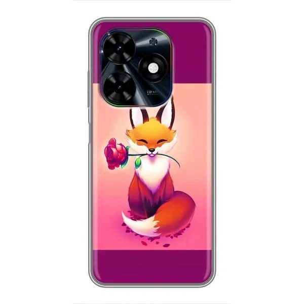 Чехол с принтом «Лисичка с розочкой» для TECNO Spark Go 2024 (BG6)