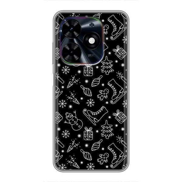 Чехол с принтом «Новогодний фон» для TECNO Spark Go 2024 (BG6)