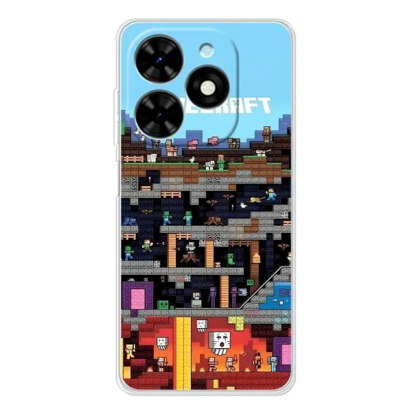 Чехол с принтом «фон Minecraft» для TECNO Spark Go 2025