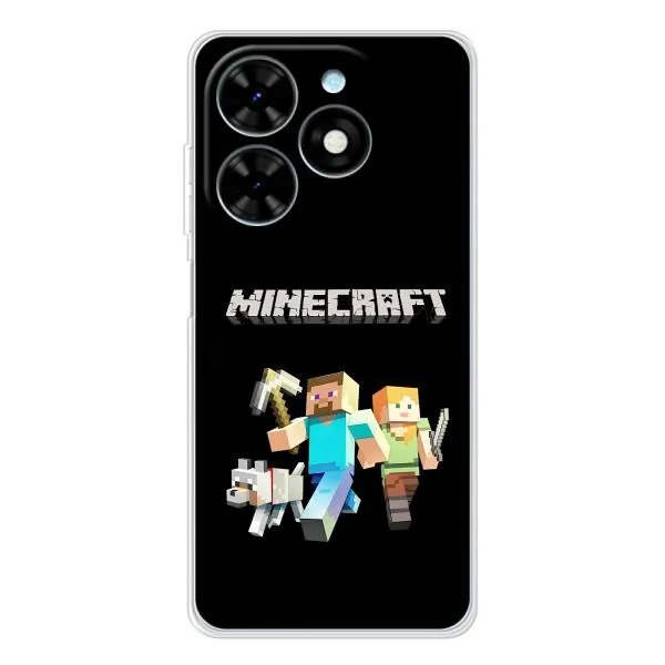 Чехол с принтом «герои Minecraft» для TECNO Spark Go 2025