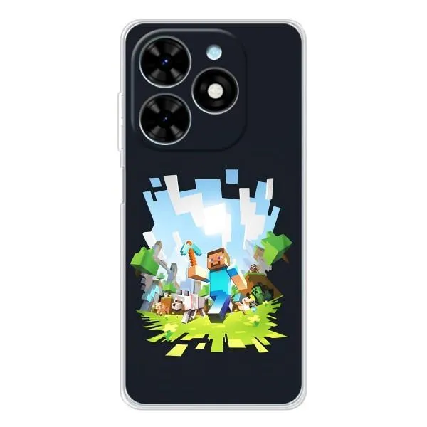 Чехол с принтом «персонажи Minecraft» для TECNO Spark Go 2025