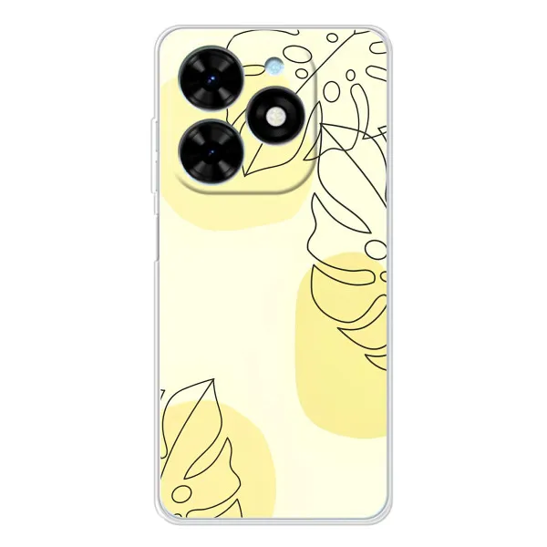 Чехол с принтом «Желтая монстера арт» для TECNO Spark Go 2025