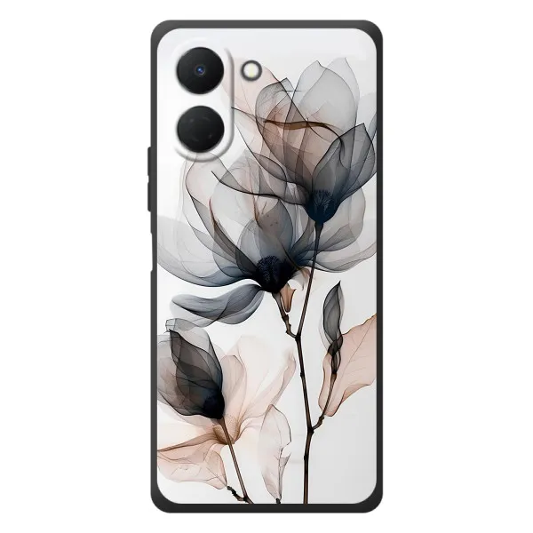 Чехол с принтом «Цветы на белом» для TECNO Spark Go 3