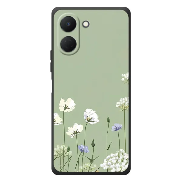 Чехол с принтом «Цветы на зеленом» для TECNO Spark Go 3