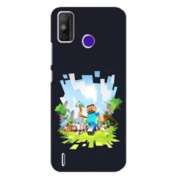 Чехол с принтом «персонажи Minecraft» для TECNO Spark Power 2 (LC8)