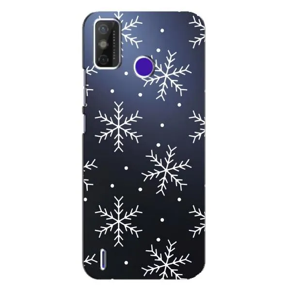 Чехол с принтом «Белые снежинки» для TECNO Spark Power 2 (LC8)