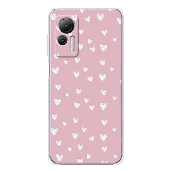 Чехол с принтом «Сердечки на розовом» для Ulefone Note 14