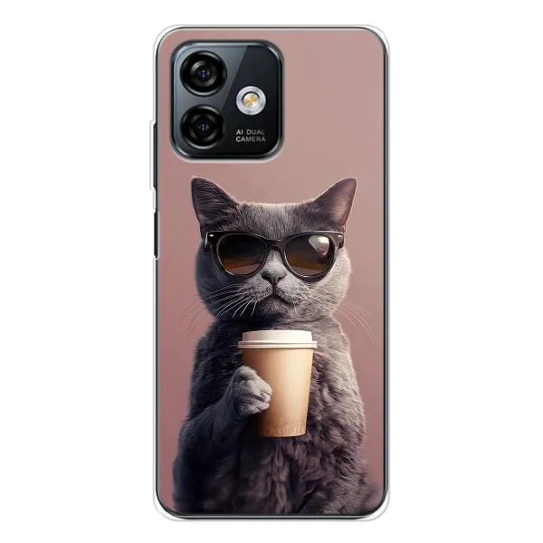 Чехол с принтом «Кот с кофе» для Ulefone Note 16 Pro Чехол с принтом «Кот с кофе» для Ulefone Note 16 Pro
