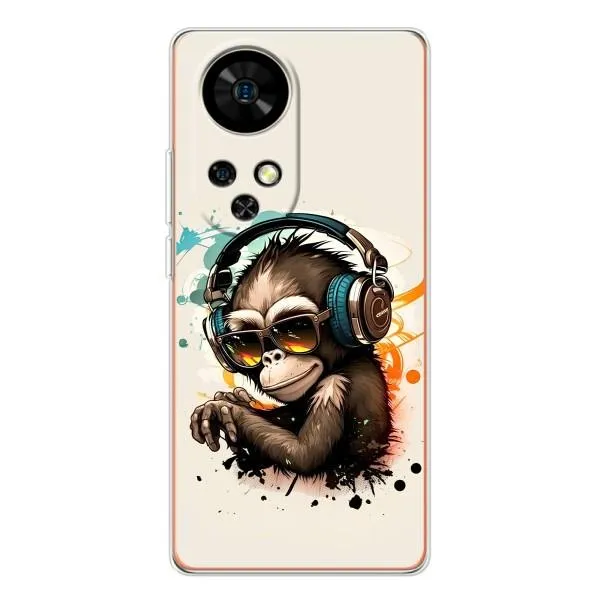 Чехол с принтом «Макака в наушниках» для Ulefone Note 17 Pro