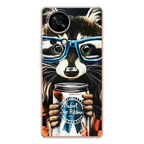 Чехол с принтом «Енот с банкой» для Ulefone Note 17 Pro