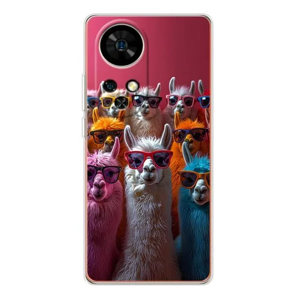 Чехол с принтом «Ламы в очках» для Ulefone Note 17 Pro