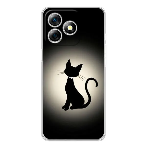 Чехол с принтом «Силуэт котика» для Ulefone Note 18 Pro