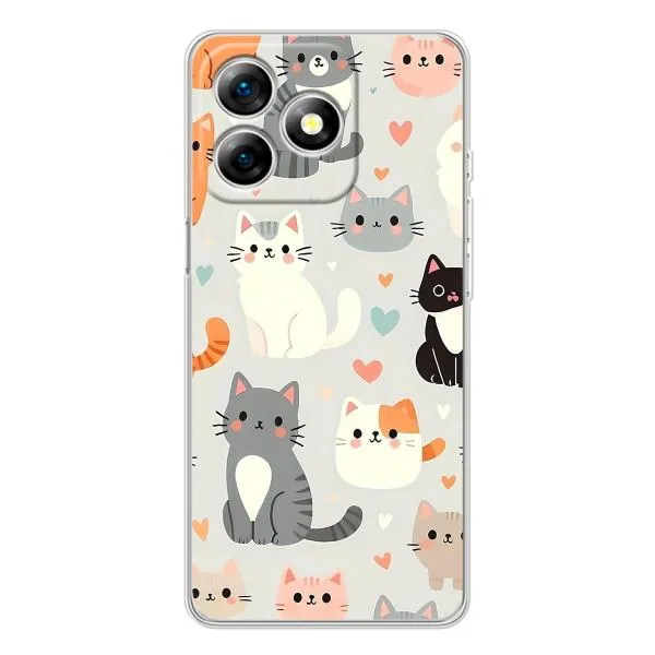 Чехол с принтом «Коллаж котов» для Ulefone Note 18 Pro