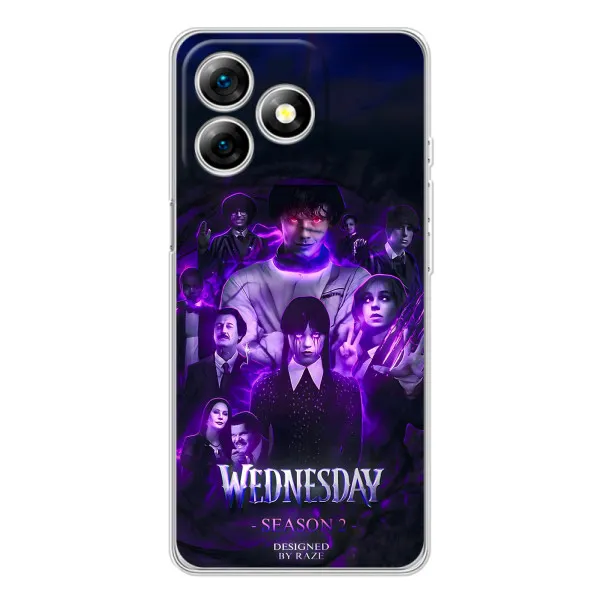 Чехол с принтом «Фиолетовая магия Уэнздей» для Ulefone Note 18 Pro