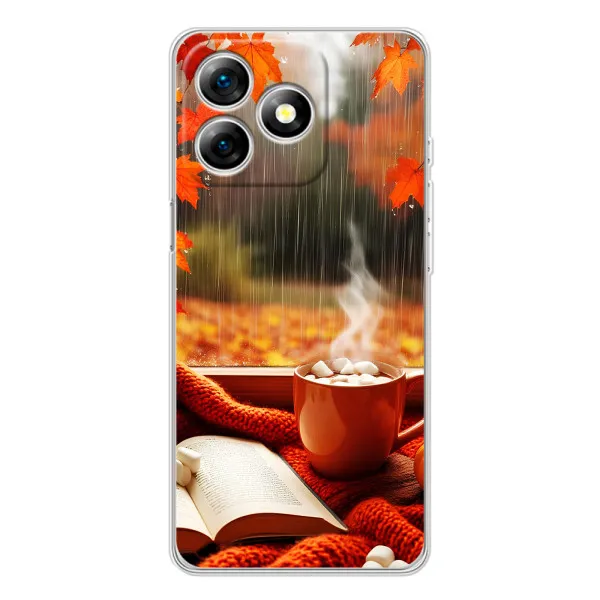 Чохол з принтом «Кава і дощ» для Ulefone Note 18 Pro
