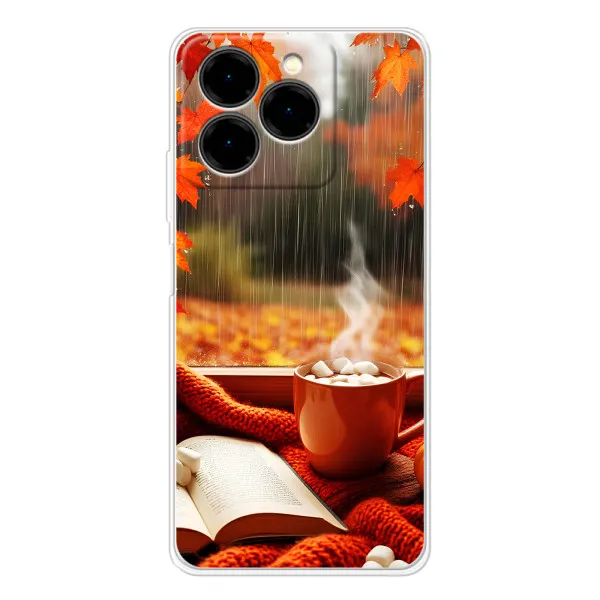 Чехол с принтом «Кофе и дождь» для Ulefone Note 20 Pro