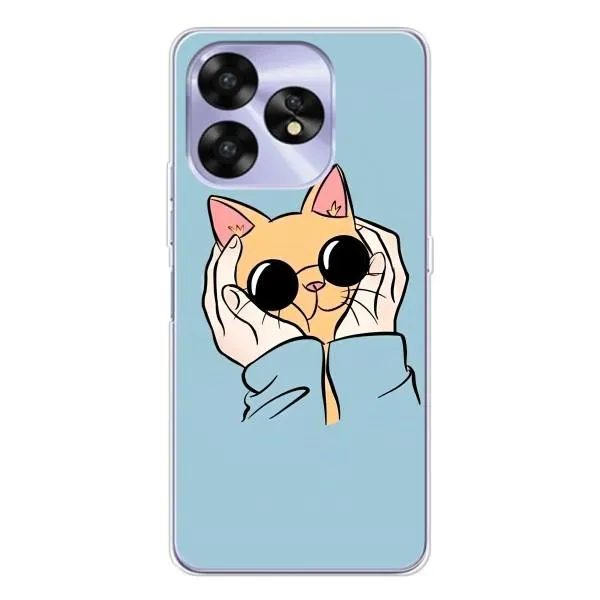 Чехол с принтом «Котик в очках» для UMIDIGI A15C