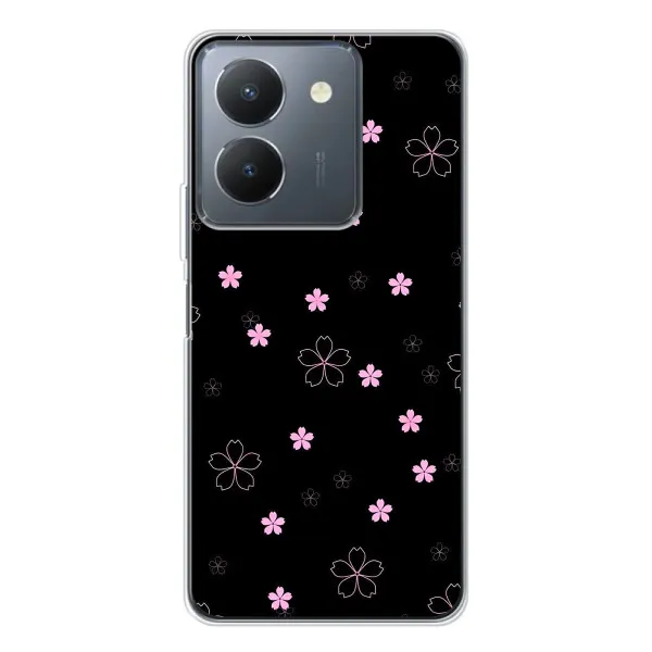 Чехол с принтом «Розовые цветы на черном» для Vivo S30