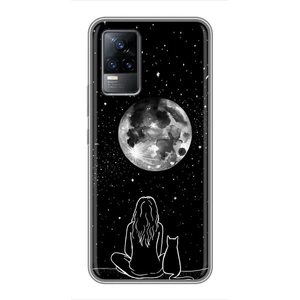 Чехол с принтом «Девушка с котом» для Vivo S9