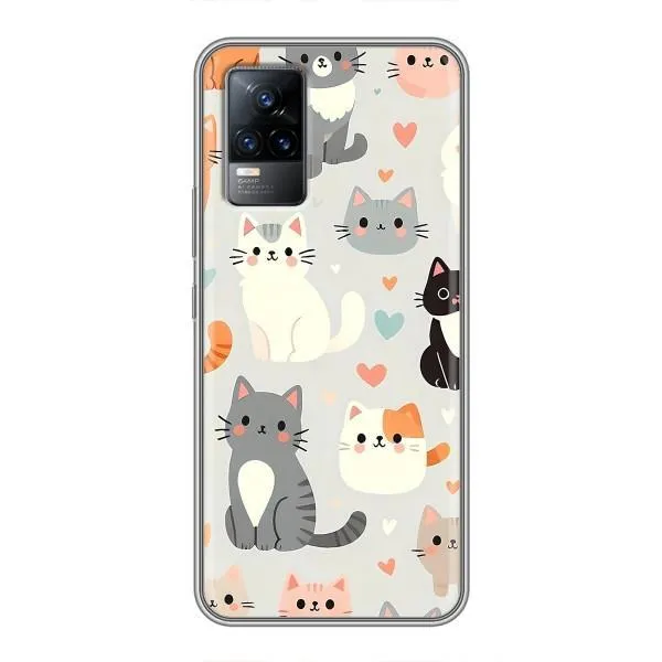 Чехол с принтом «Коллаж котов» для Vivo S9