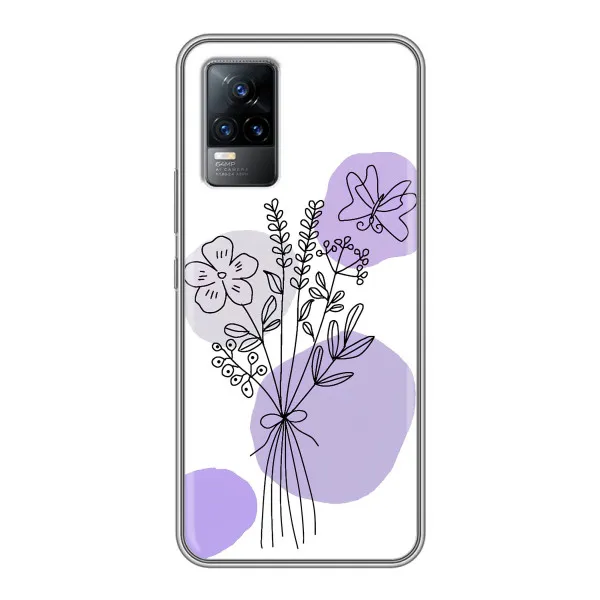 Чехол с принтом «Букет фиолетовая абстракция» для Vivo S9 Чехол с принтом «Букет фиолетовая абстракция» для Vivo S9