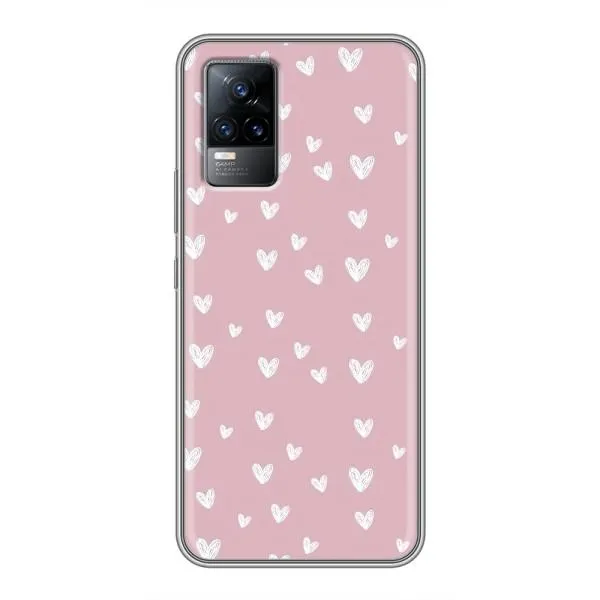 Чехол с принтом «Сердечки на розовом» для Vivo S9e